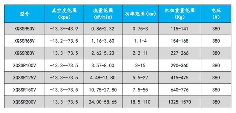 羅茨真空泵型號參數(shù)